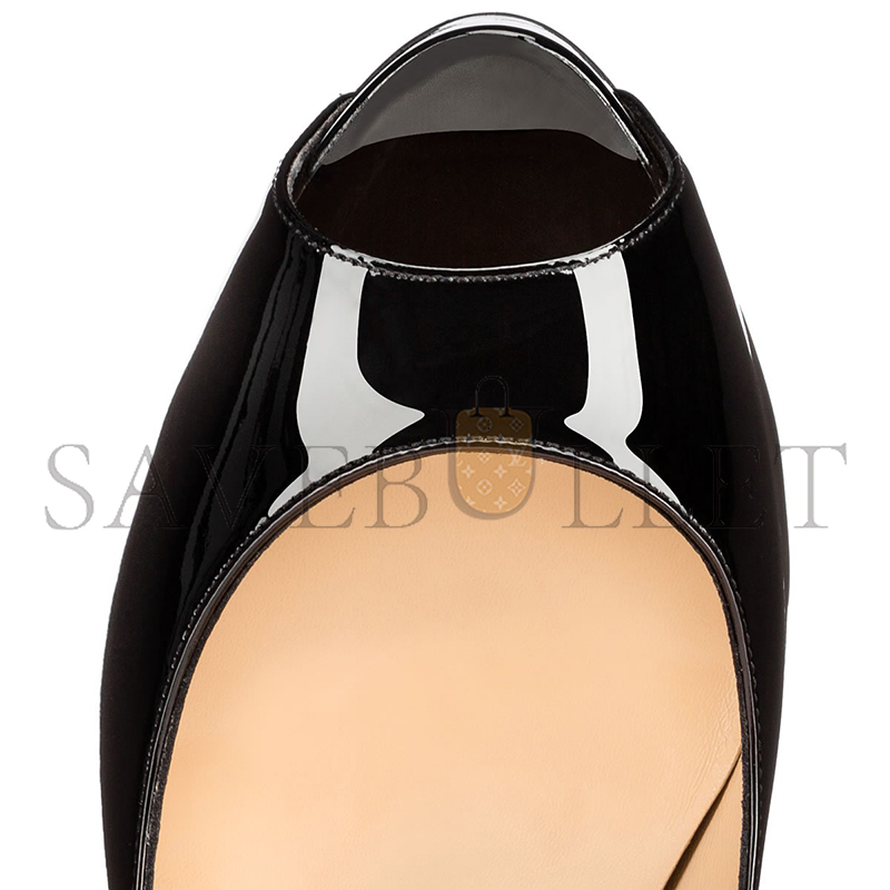 Ch**an louboutin new very privÉ120 mm platform pumps patent calf leather black women 1150600bk01